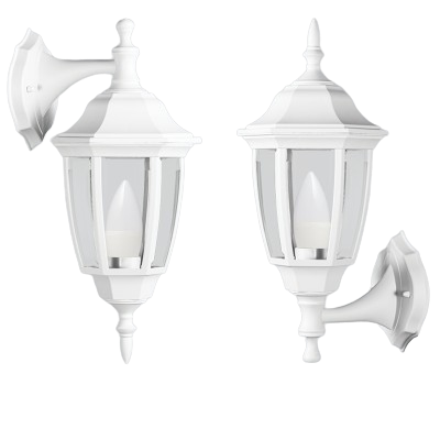 Convertible Up or Down Facing Lantern PP and 6 Panel Beveled Clear PC IP44