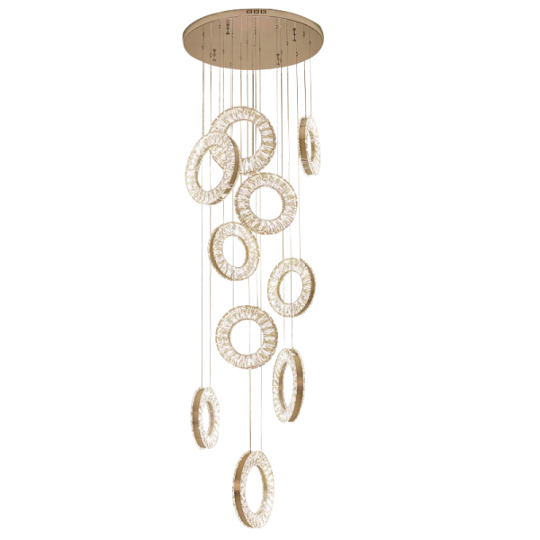 10 RING LED CRYSTAL CHANDELIER